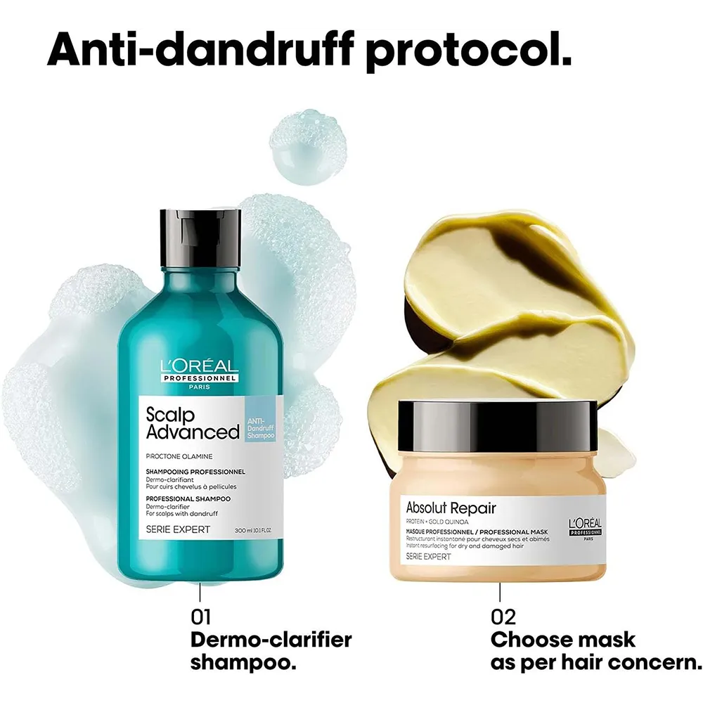 L'Oreal Professionnel Serie Expert Scalp Advanced Anti-Dandruff Dermo-Clarifier Shampoo - 300 ml thumbnail 4