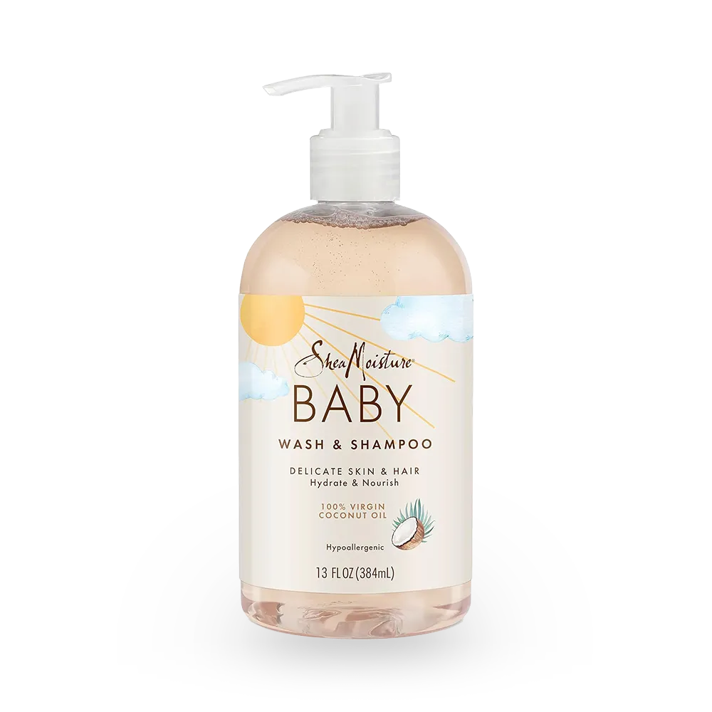 Shea Moisture 100% Virgin Coconut Oil Baby Wash & Shampoo - 384 ml thumbnail 1