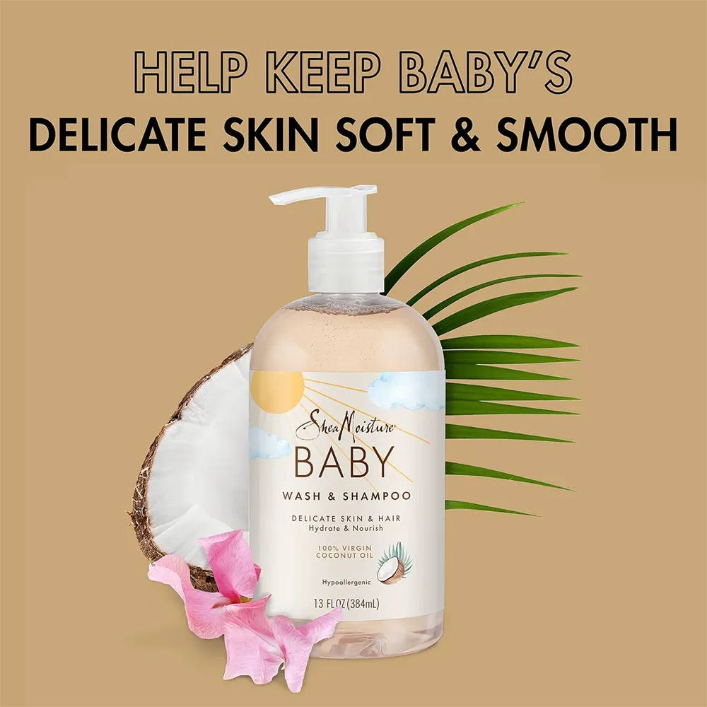 Shea Moisture 100% Virgin Coconut Oil Baby Wash & Shampoo - 384 ml thumbnail 4
