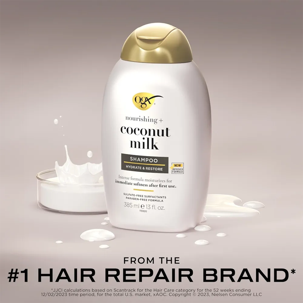 OGX Nourishing + Coconut Milk Shampoo - 385 ml thumbnail 2