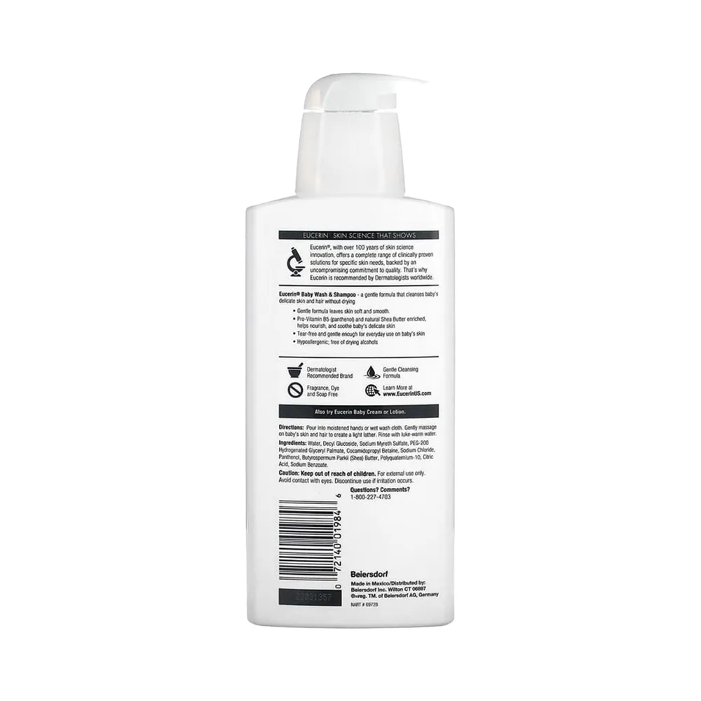 Eucerin Baby Wash and Shampoo - 400 ml thumbnail 2