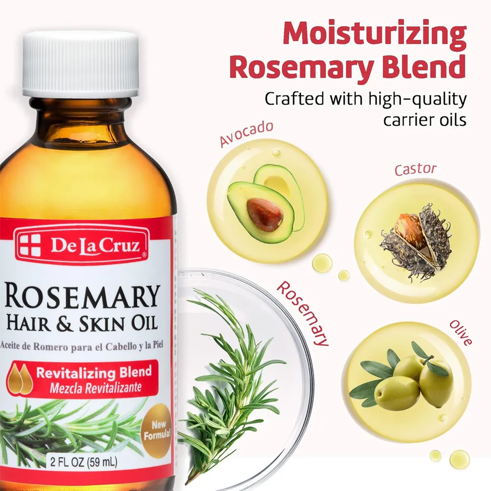 De La Cruz Rosemary Hair And Skin Oil - 59 ml thumbnail 4