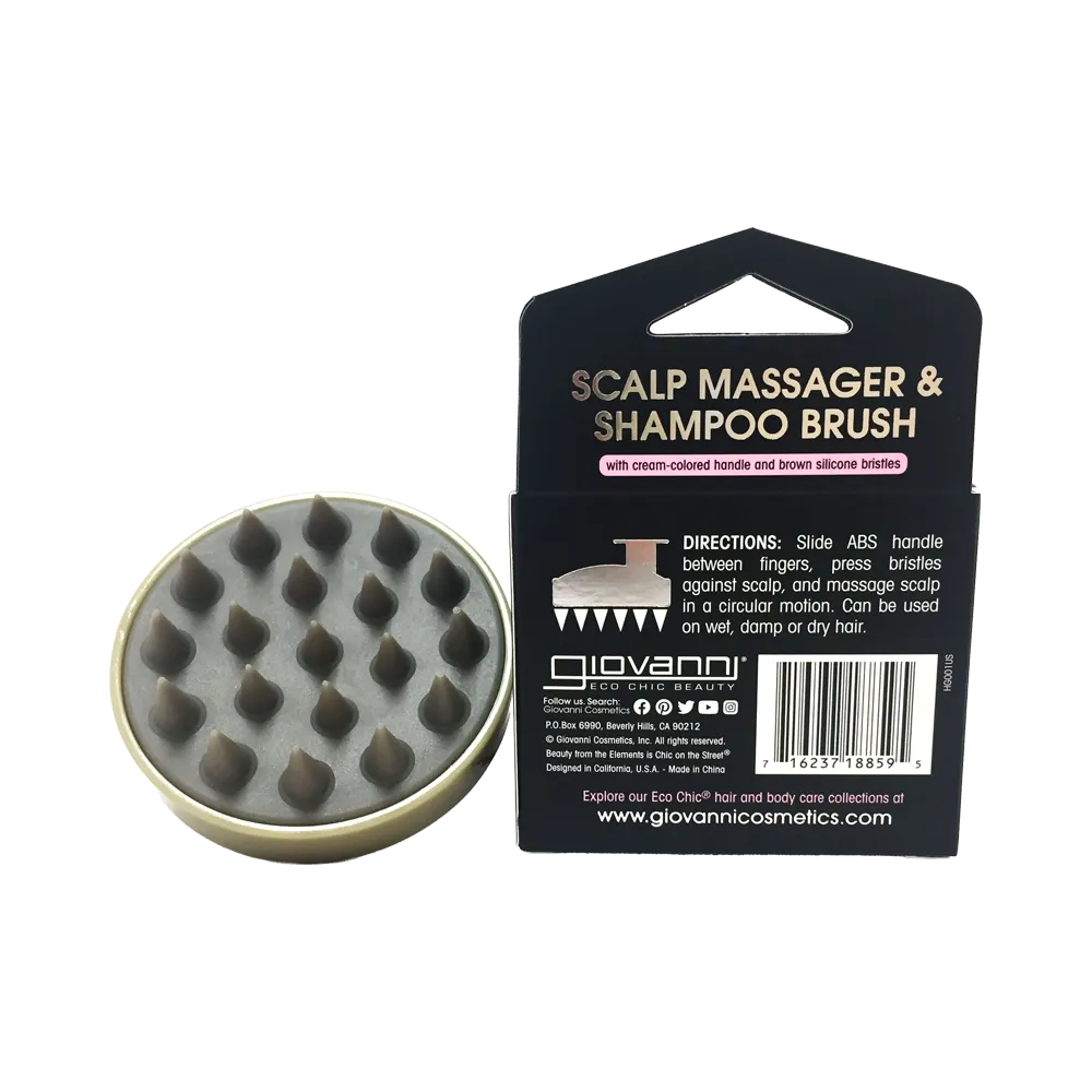 Giovanni Scalp Massager & Shampoo Brush - Tan Handle thumbnail 2