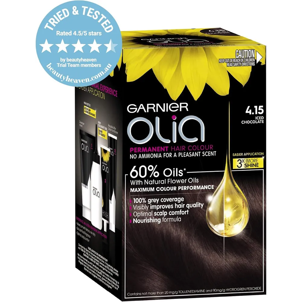 Garnier Olia No Ammonia Permanent Haircolor - 4.15 Iced Chocolate Brown thumbnail 2