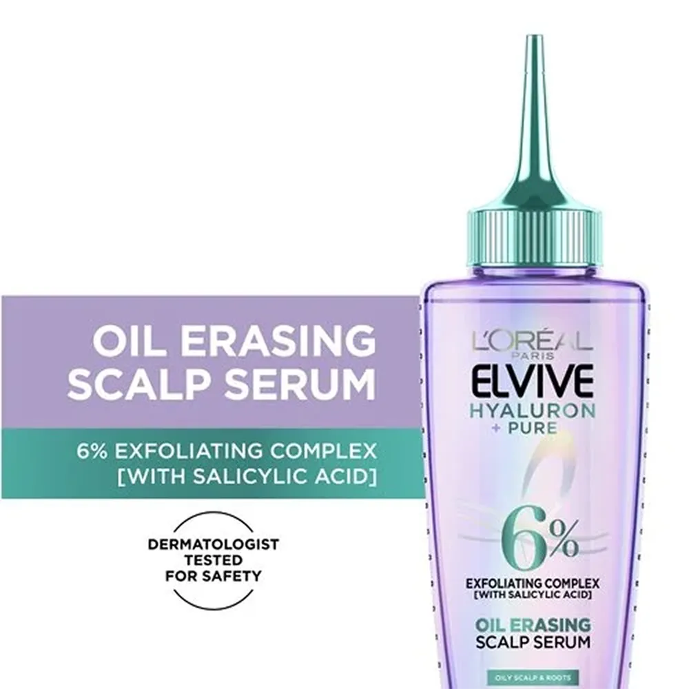 L'Oreal Paris Elvive Hyaluron + Pure Oil Erasing Serum for Oily Hair - 102 ml thumbnail 4