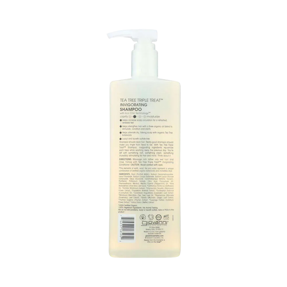 Giovanni Tea Tree Triple Treat Invigorating Shampoo - 710 ml thumbnail 2