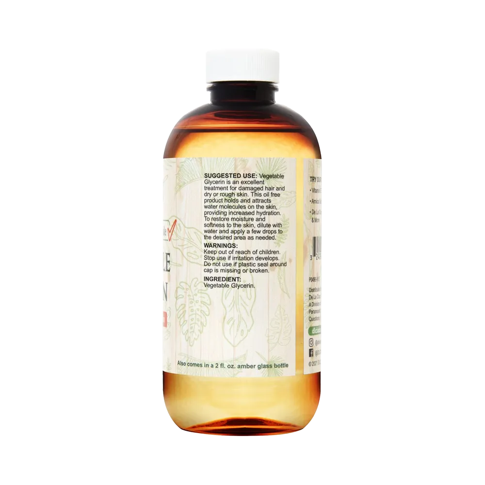 De La Cruz 100% Pure Vegetable Glycerin - 236 ml thumbnail 2