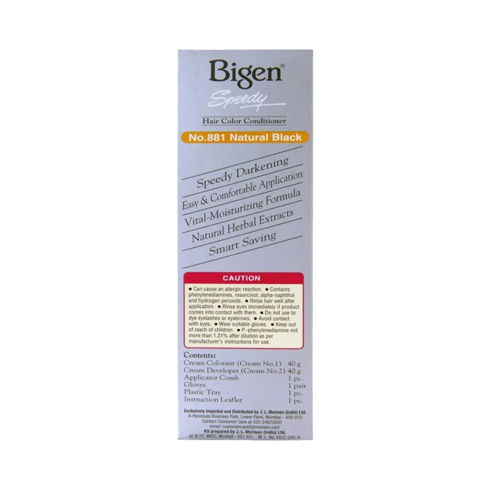 Bigen Speedy Hair Color Conditioner - 881 Natural Black (80 g) thumbnail 2