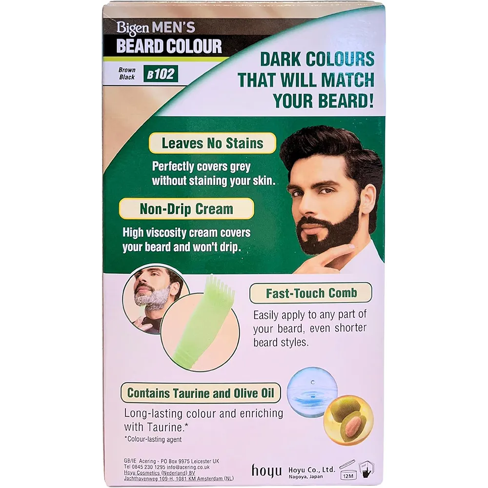Bigen Men's Beard Color - B102 Brown Black (40 g) thumbnail 4