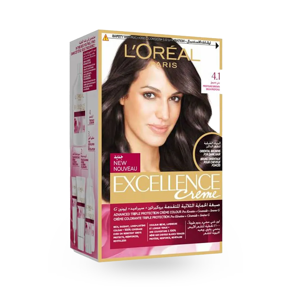 L’Oréal Paris Excellence Creme Permanent Hair Color - 4.1 Profound Brown (100 g) thumbnail 1