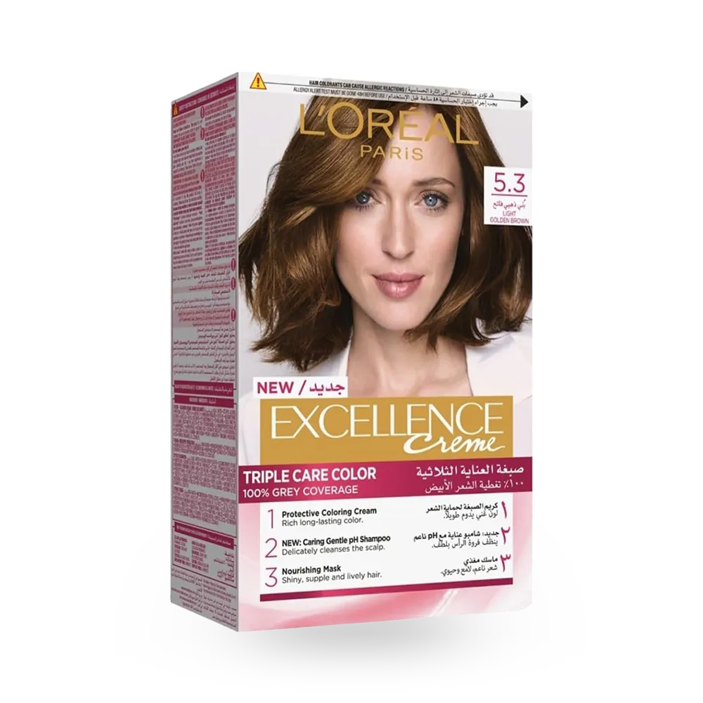 L’Oréal Paris Excellence Creme Permanent Hair Color - 5.3 Light Golden Brown (100 g) thumbnail 1