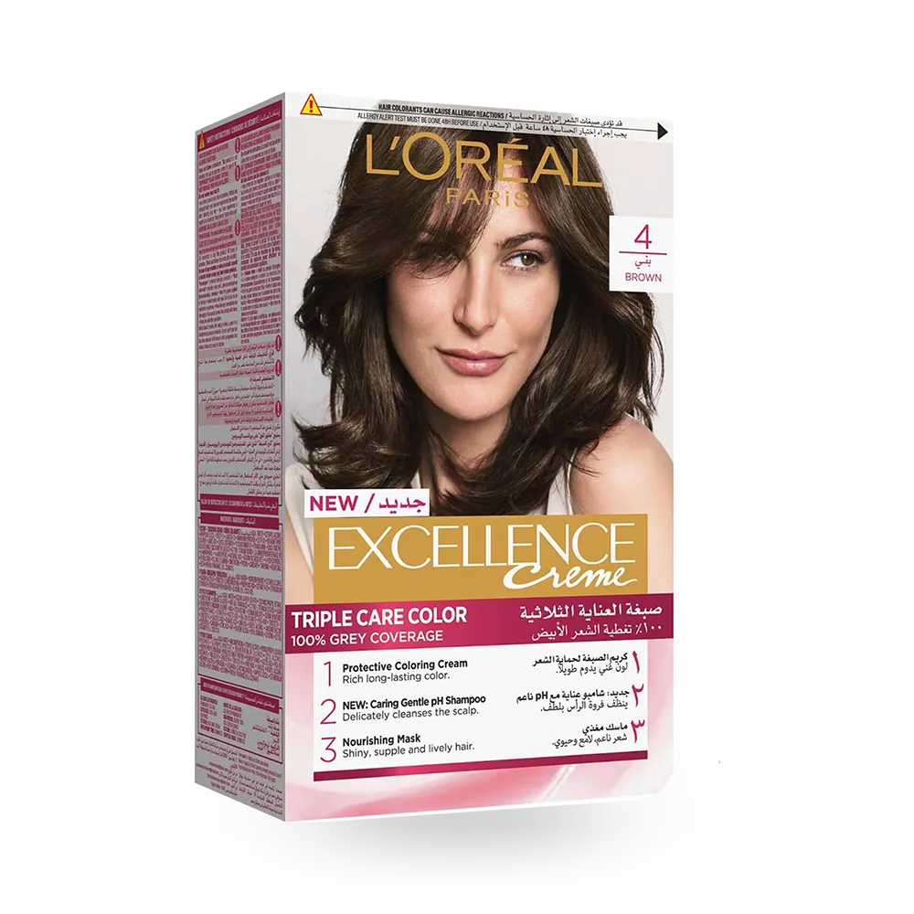 L’Oréal Paris Excellence Creme Permanent Hair Color - 4 Brown (100 g) thumbnail 1