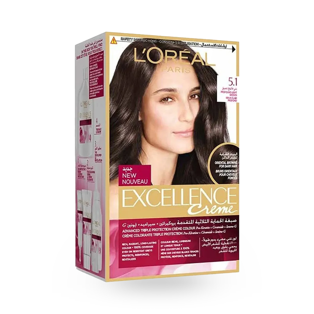 L’Oréal Paris Excellence Creme Permanent Hair Color - 5.1 Profound Light Brown (100 g) thumbnail 1