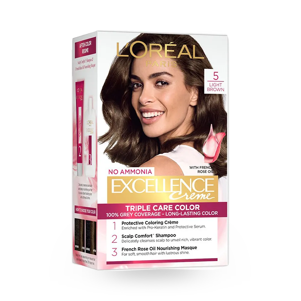 L’Oréal Paris Excellence Creme Permanent Hair Color - 5 Light Brown (100 g) thumbnail 1