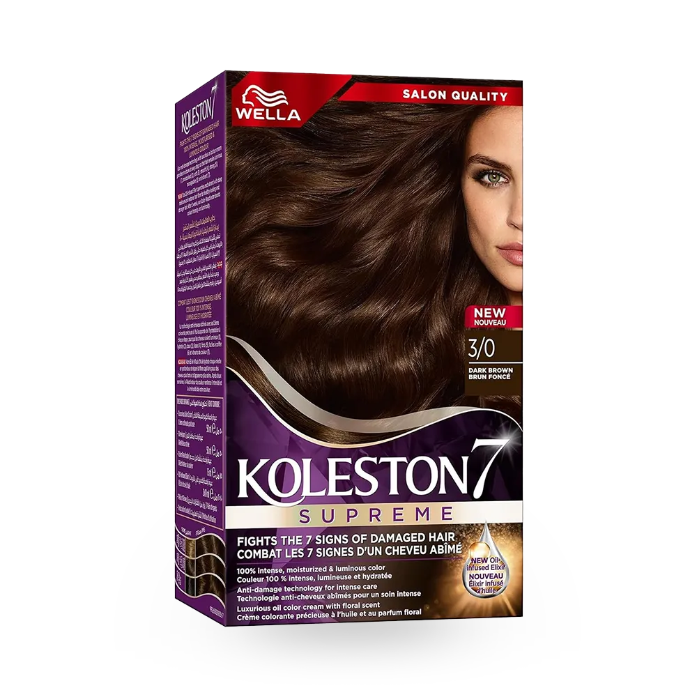 Wella Koleston Supreme Permanent Color - 3/0 Dark Brown (50 ml) thumbnail 1