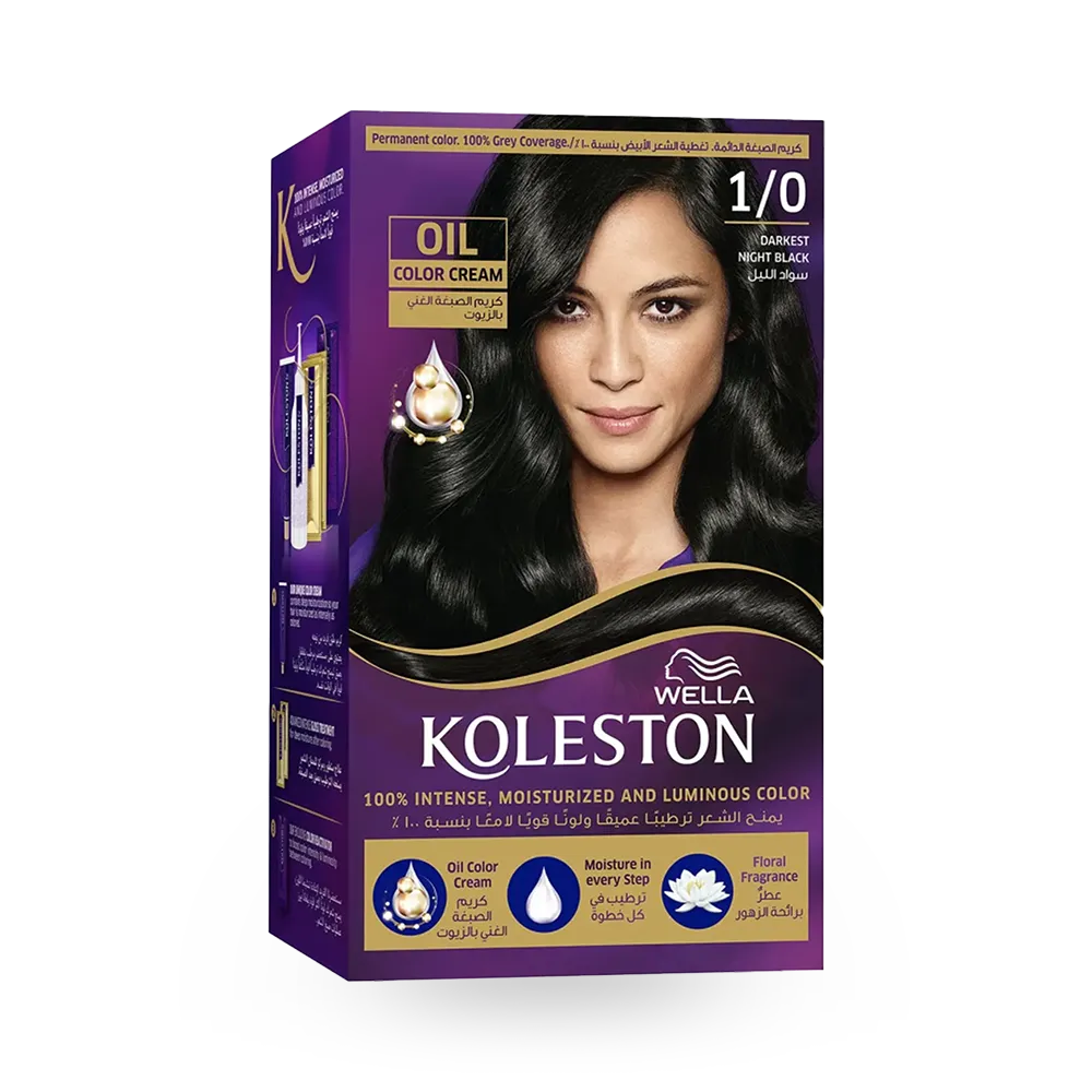 Wella Koleston Hair Color Cream - 1/0 Dark Night Black (50 ml) thumbnail 1