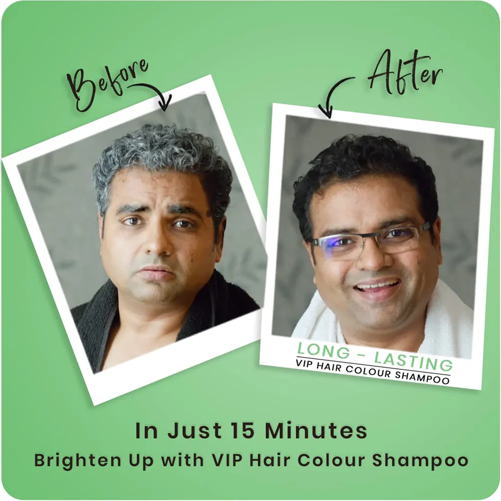 VIP Hair Colour Shampoo, Black - 40 ml thumbnail 5