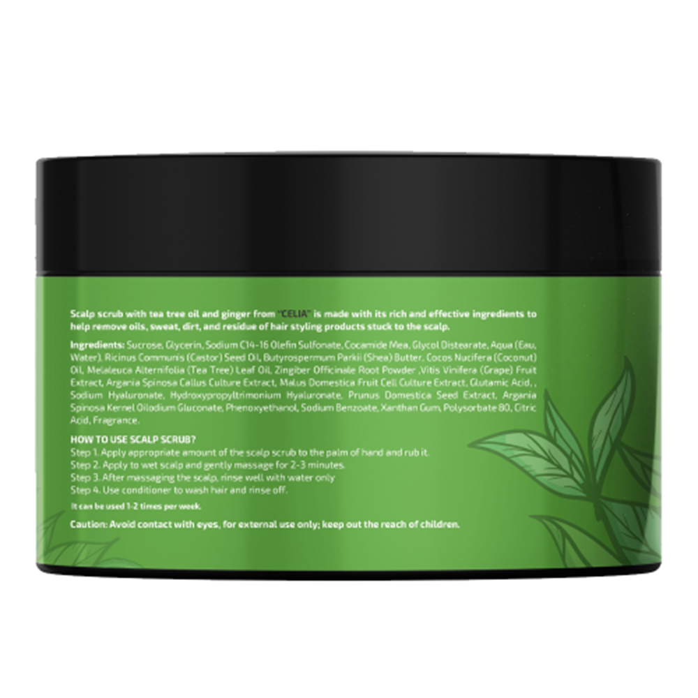 Celia Cosmetics Tea Tree Oil & Ginger Scalp Scrub - 300 g thumbnail 2