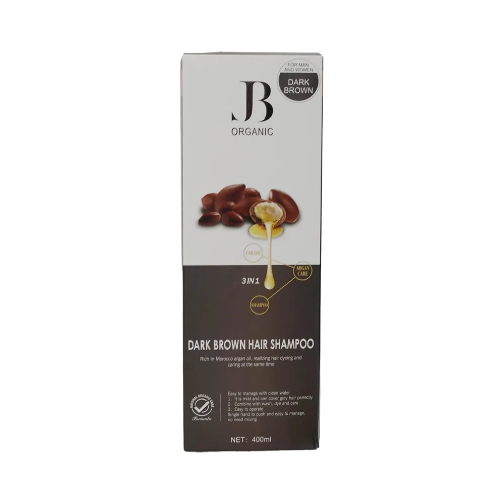 JB Organic Argan Oil 3 in 1 Hair Dye Shampoo, Dark Brown - 400ml thumbnail 2