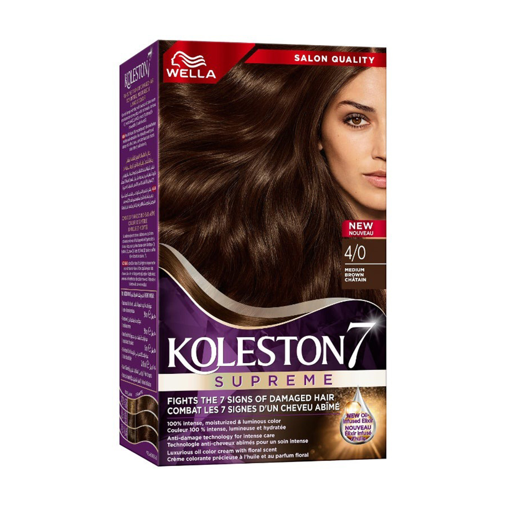 Wella Koleston Supreme Permanent Hair Color Cream - 4/0 Medium Brown thumbnail 1