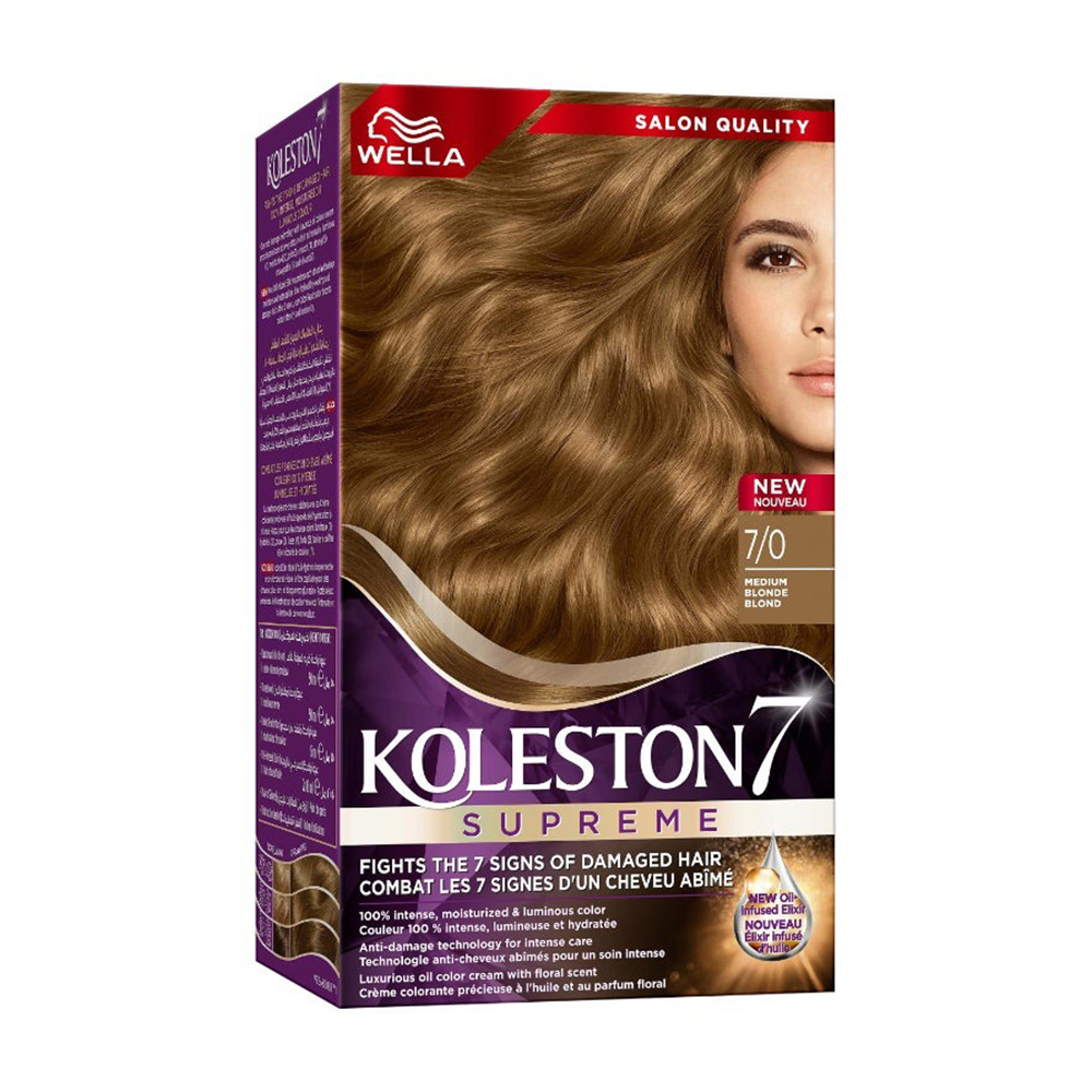 Wella Koleston Supreme Permanent Hair Color Cream - 7/0 Medium Blonde thumbnail 1