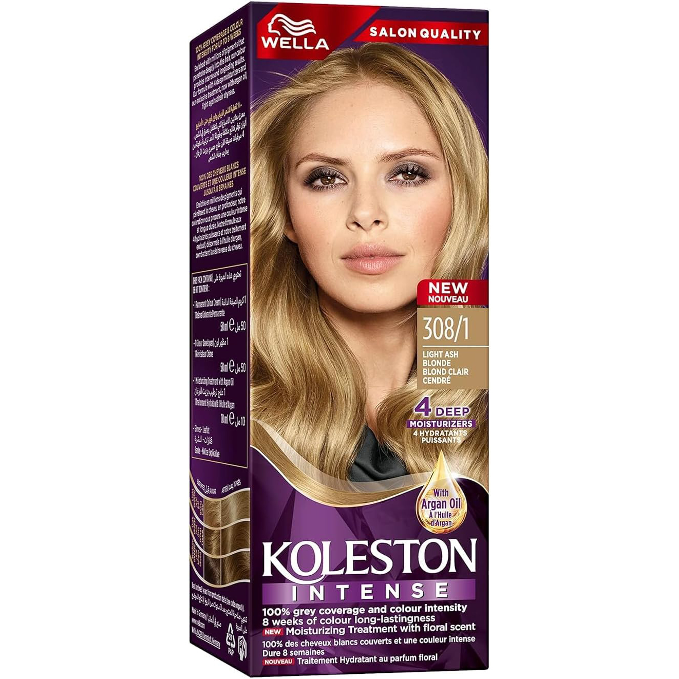 Wella Koleston Intense Hair Color - 308/1 Light Ash Blonde thumbnail 1