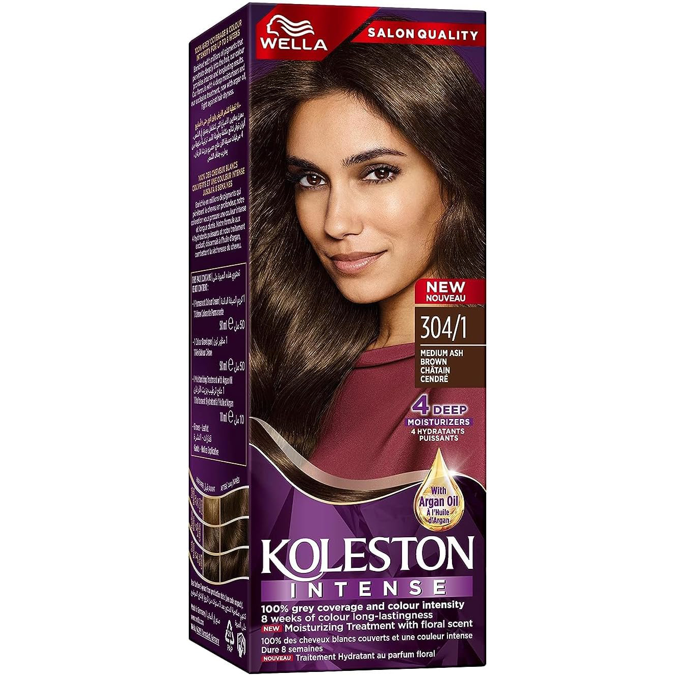 Wella Koleston Intense Hair Color - 304/1 Medium Ash Brown thumbnail 1
