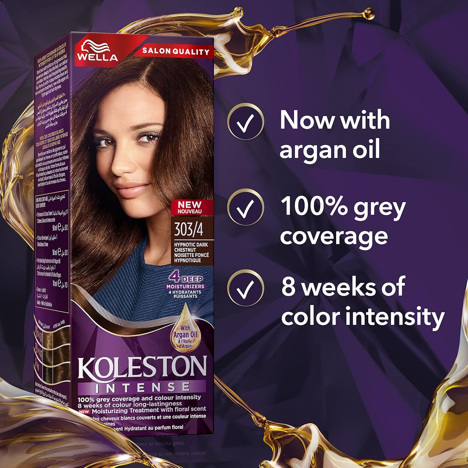 Wella Koleston Intense Hair Color - 303/4 Hypnotic Dark Chestnut thumbnail 3