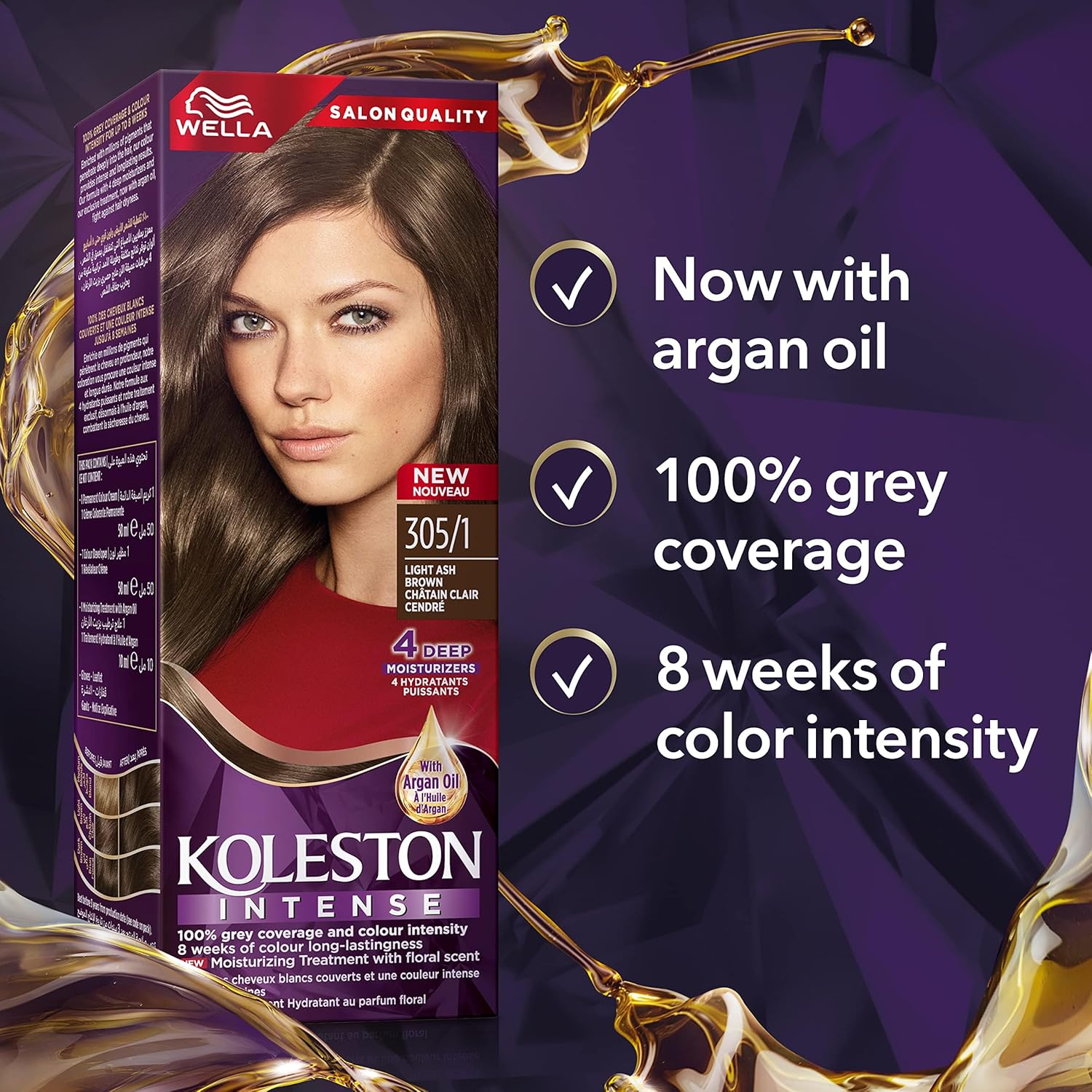 Wella Koleston Intense Hair Color - 305/1 Light Ash Brown thumbnail 3