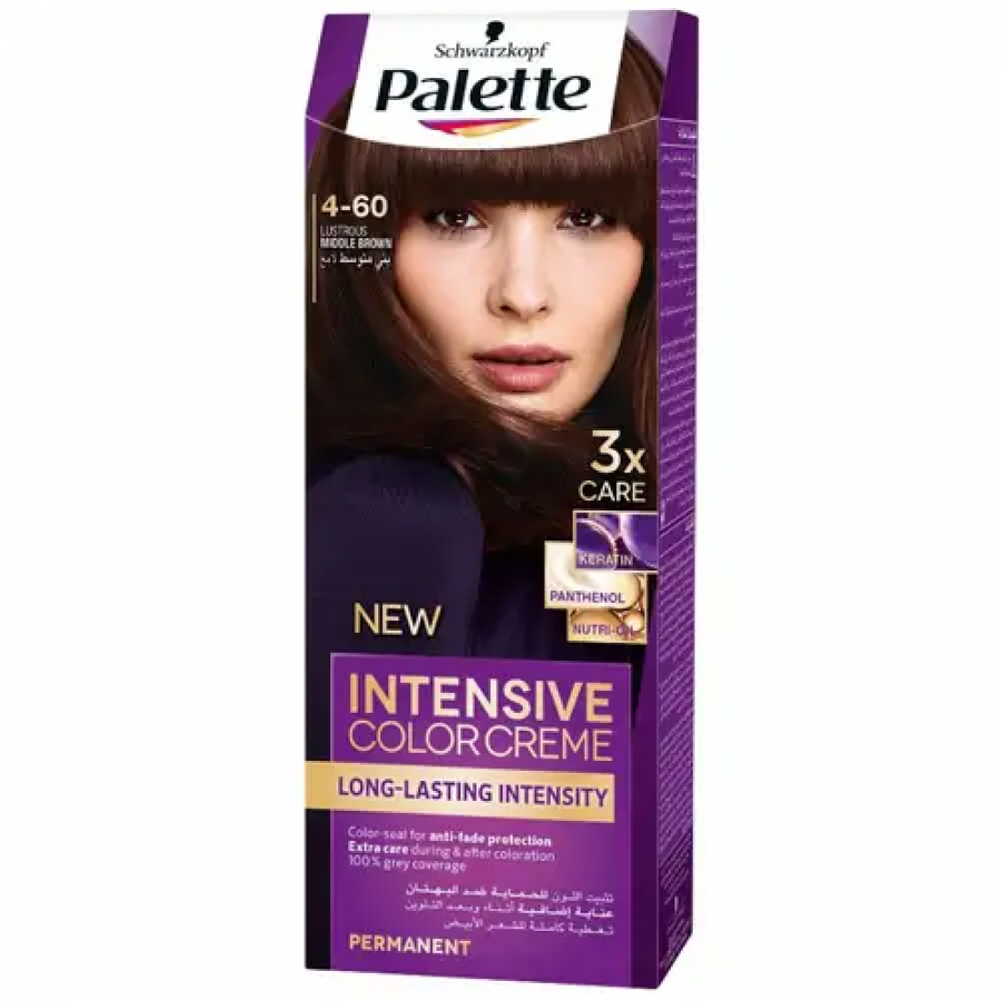 Schwarzkopf Palette Intensive Color Creme - 4-60 Lustrous Middle Brown thumbnail 1