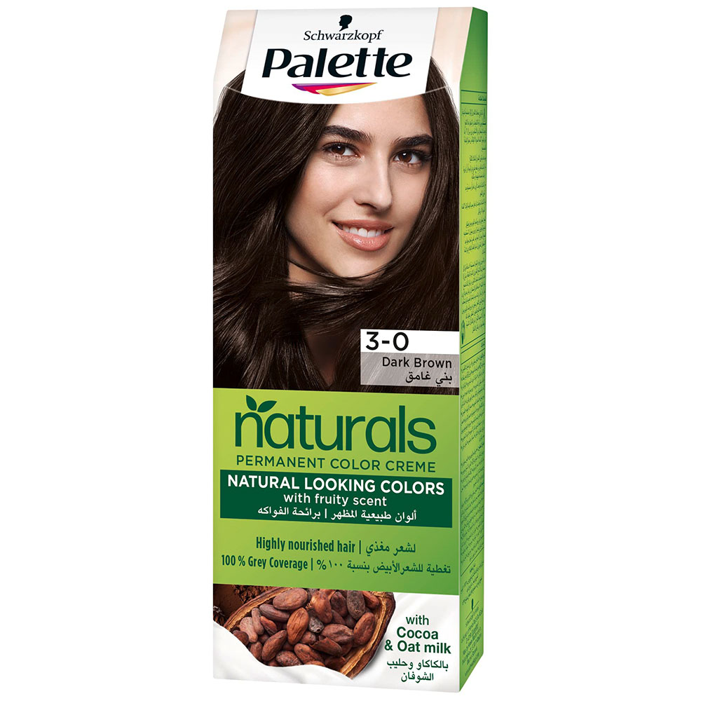 Schwarzkopf Palette Naturals Permanent Hair Color Creme - 3-0 Dark Brown thumbnail 1