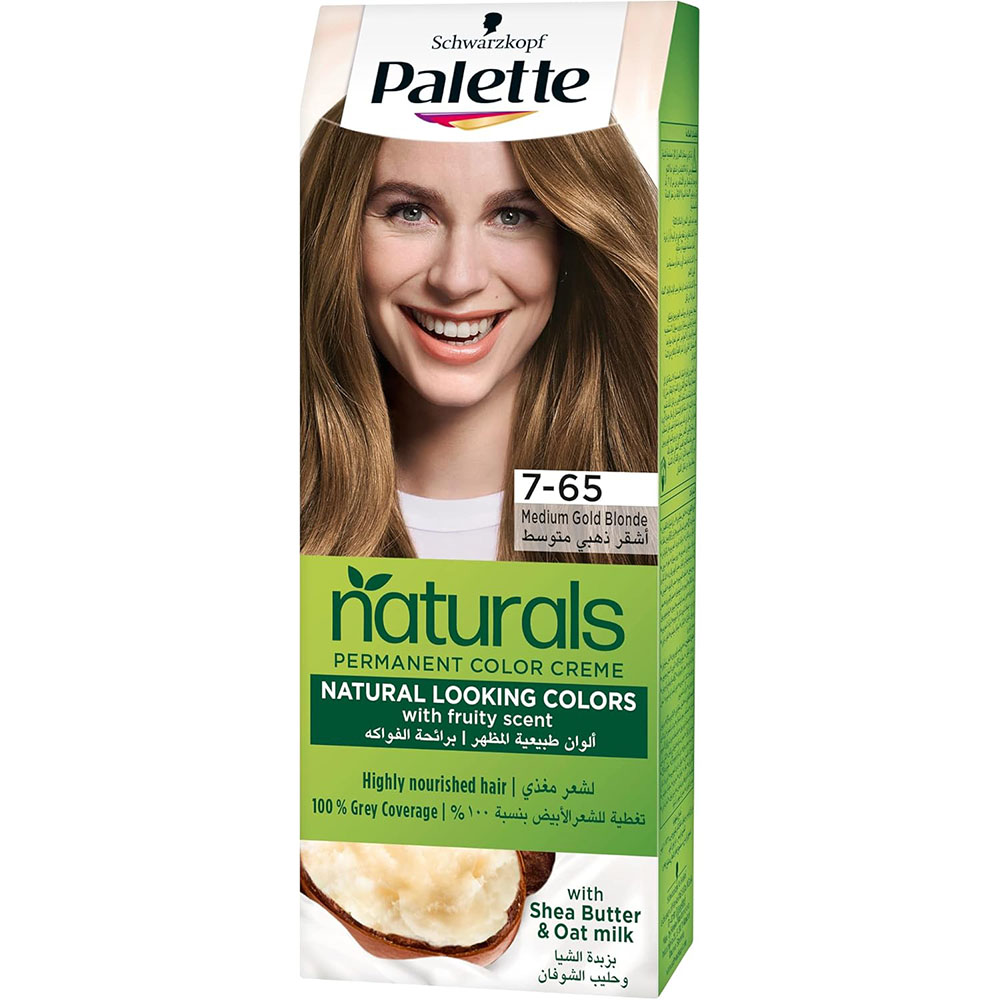Schwarzkopf Palette Naturals Permanent Hair Color Creme - 7-65 Medium Gold Blonde thumbnail 1