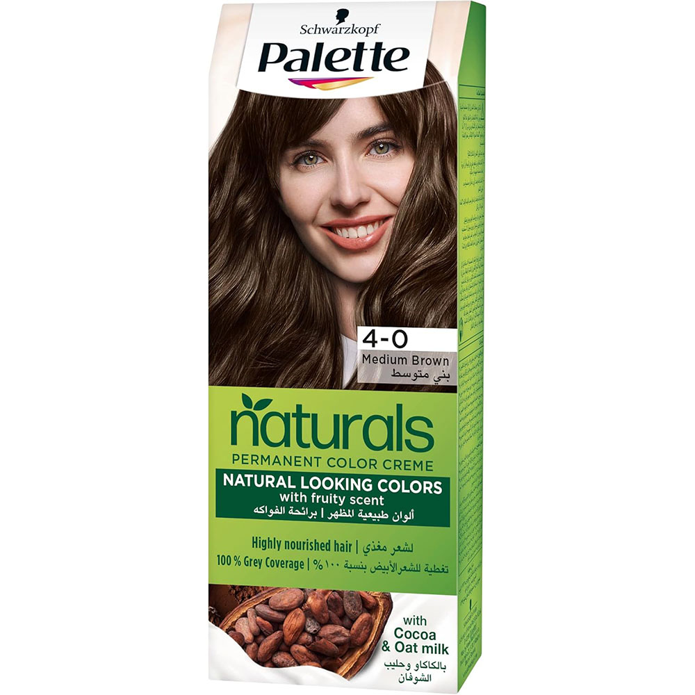 Schwarzkopf Palette Naturals Permanent Hair Color Creme - 4-0 Medium Brown thumbnail 1