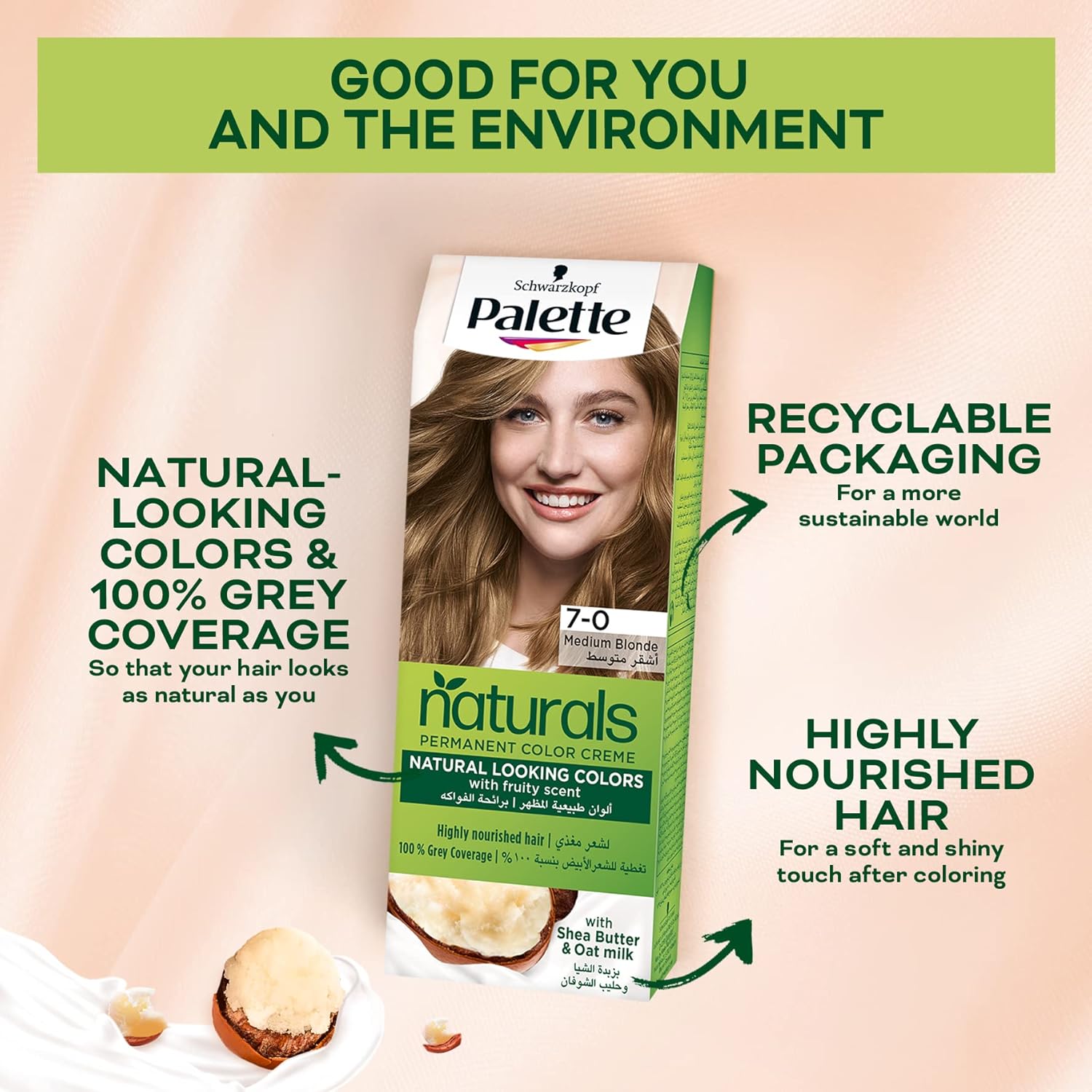 Schwarzkopf Palette Naturals Permanent Hair Color Creme - 4-0 Medium Brown thumbnail 4