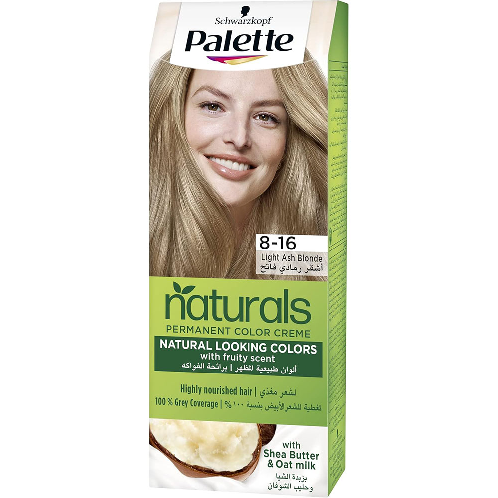 Schwarzkopf Palette Naturals Permanent Hair Color Creme - 8-16 Light Ash Blonde thumbnail 1