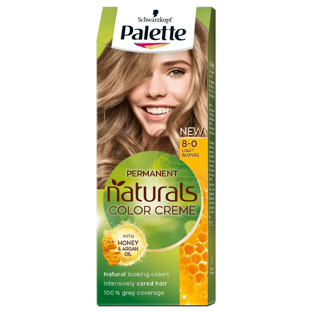 Schwarzkopf Palette Naturals Permanent Hair Color Creme - 8-0 Light Blonde thumbnail 1