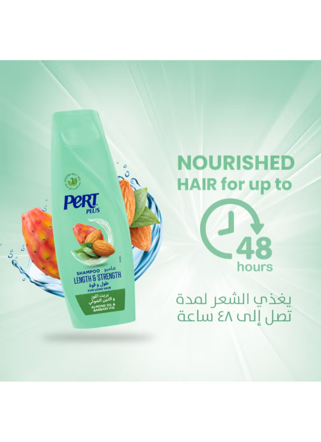 Pert Plus Length & Strength Shampoo With Almond Oil & Barbary Fig - 600 ml thumbnail 2