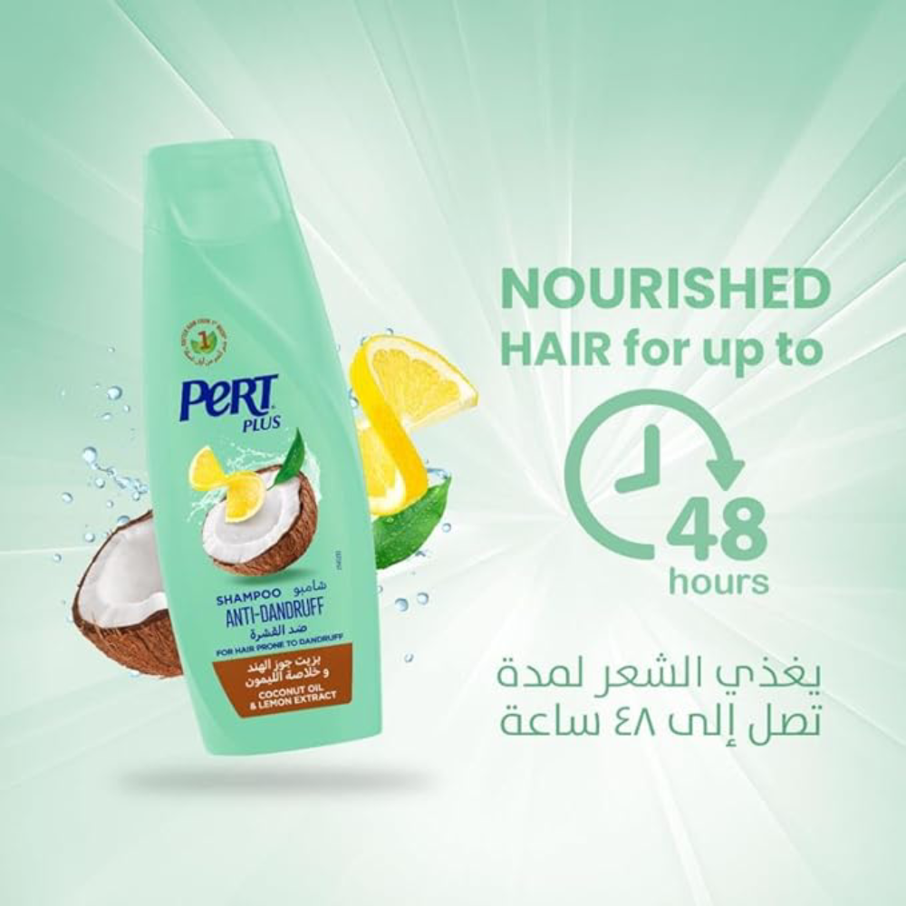 Pert Plus Anti Dandruff Shampoo With Coconut Oil And Lemon Extract - 600 ml thumbnail 2