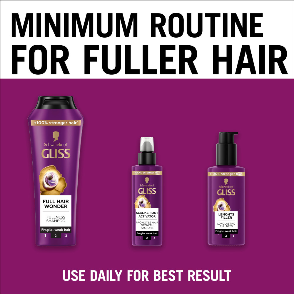Schwarzkopf Gliss Full Hair Wonder Shampoo - 400 ml thumbnail 4