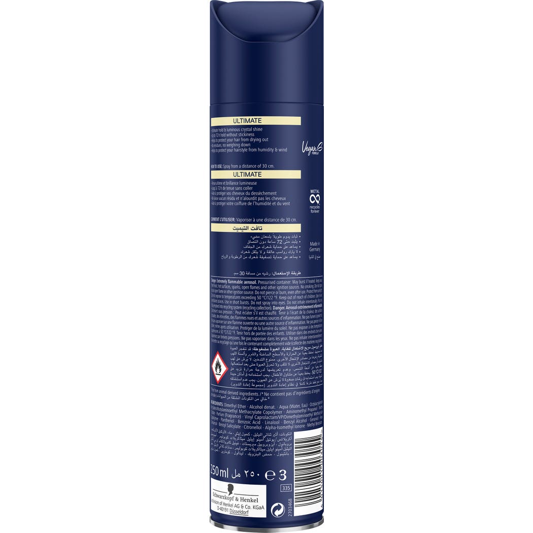 Schwarzkopf Taft Ultimate Hair Hold Spray - 250 ml thumbnail 2