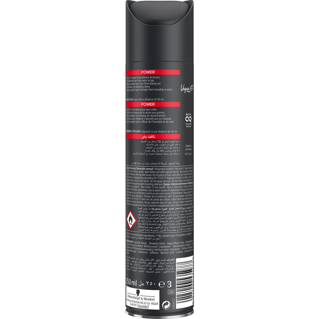 Schwarzkopf Taft Caffeine Hair Hold Spray - 250 ml thumbnail 2