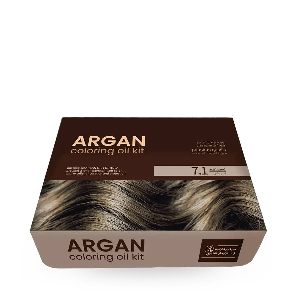 Argan Hair Coloring Oil Kit - Ash Blond 7.1 thumbnail 1
