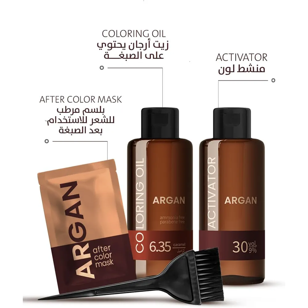 Argan Hair Coloring Oil Kit - Caramel 6.35 thumbnail 4