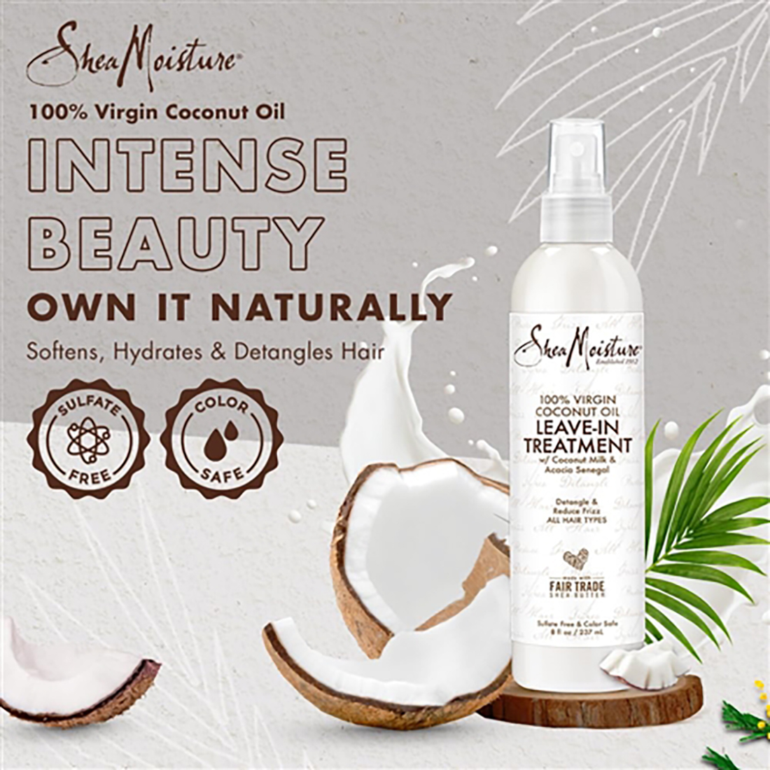 Shea Moisture 100% Virgin Coconut Oil Leave in Treatment - 237 ml thumbnail 2