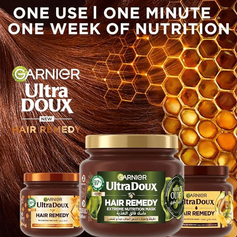 Garnier Ultra Doux Hair Remedy Extreme Nutrition Mask with Mythic Olive - 340 ml thumbnail 2