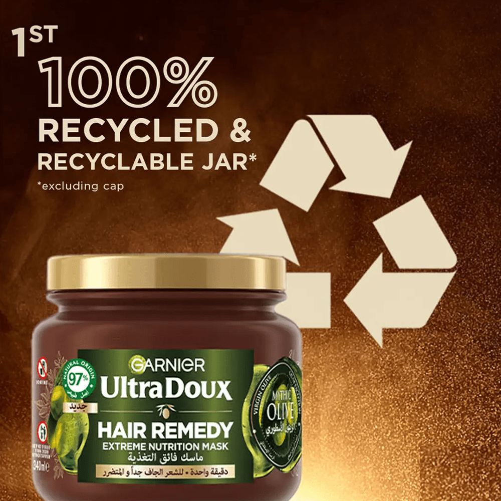Garnier Ultra Doux Hair Remedy Extreme Nutrition Mask with Mythic Olive - 340 ml thumbnail 3