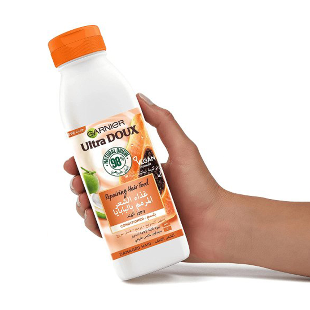 Garnier Ultra Doux Repairing Papaya Hair Food Conditioner - 350 ml thumbnail 4