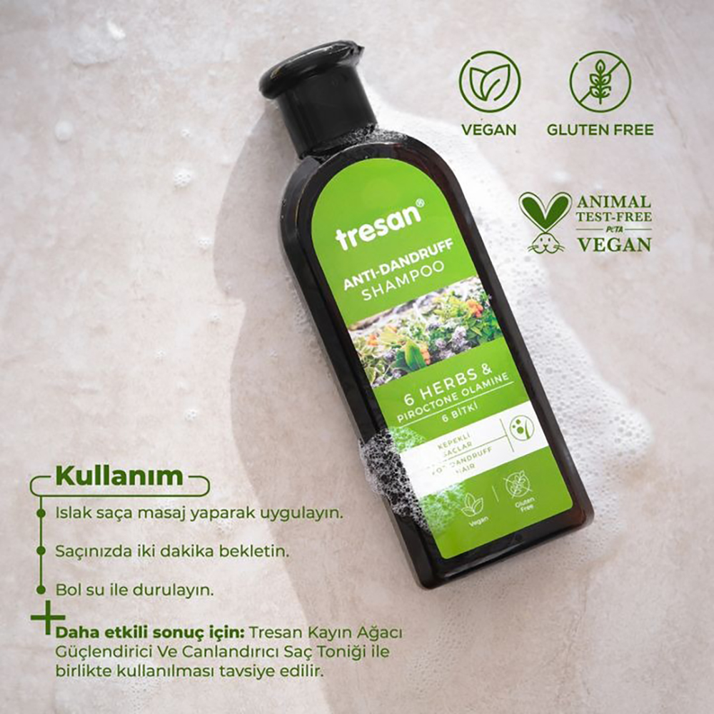 Tresan 6 Herbs Anti-Dandruff Care Shampoo - 300 ml thumbnail 2