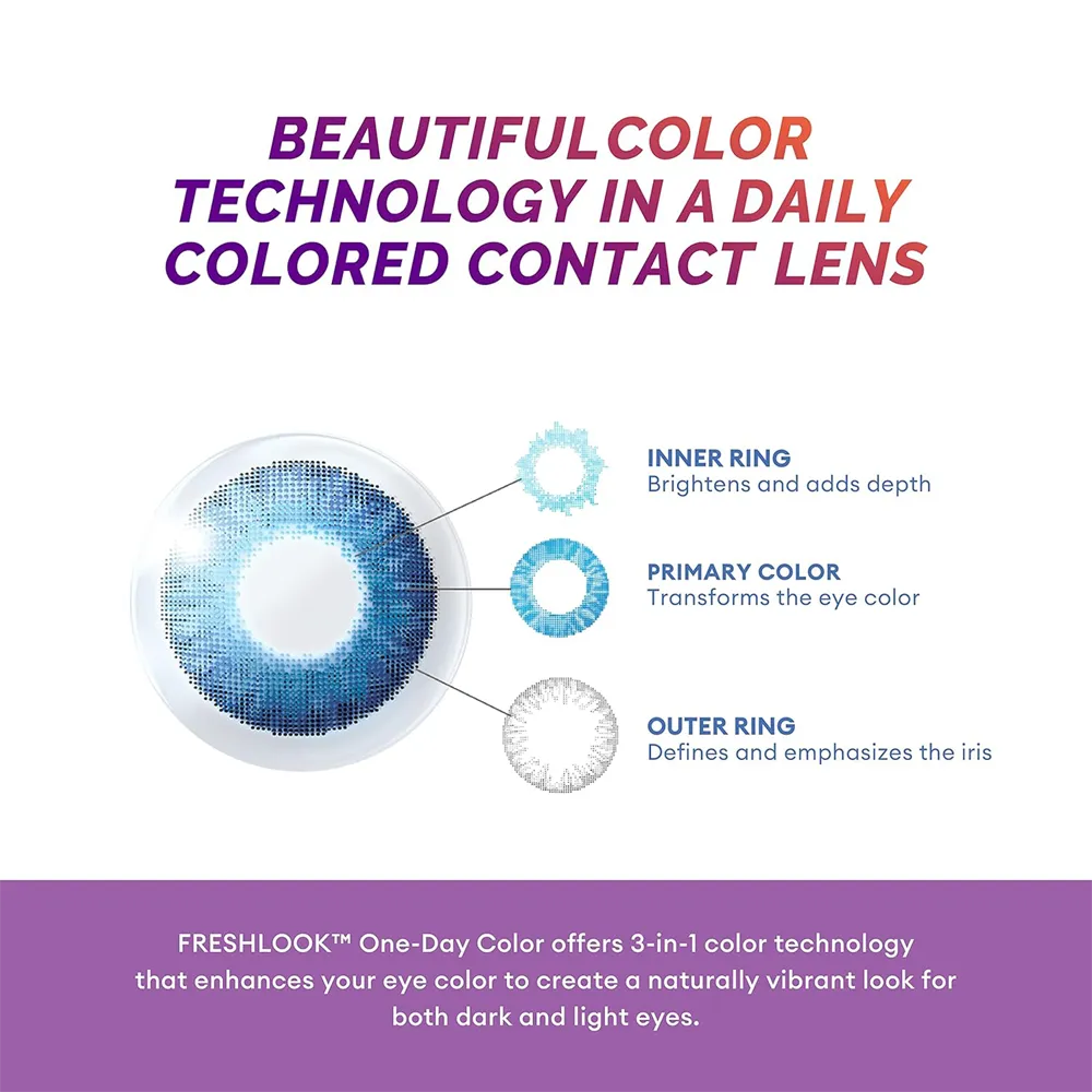 FreshLook One-Day Color Contact Lenses - Hazel (10 Lens) thumbnail 2