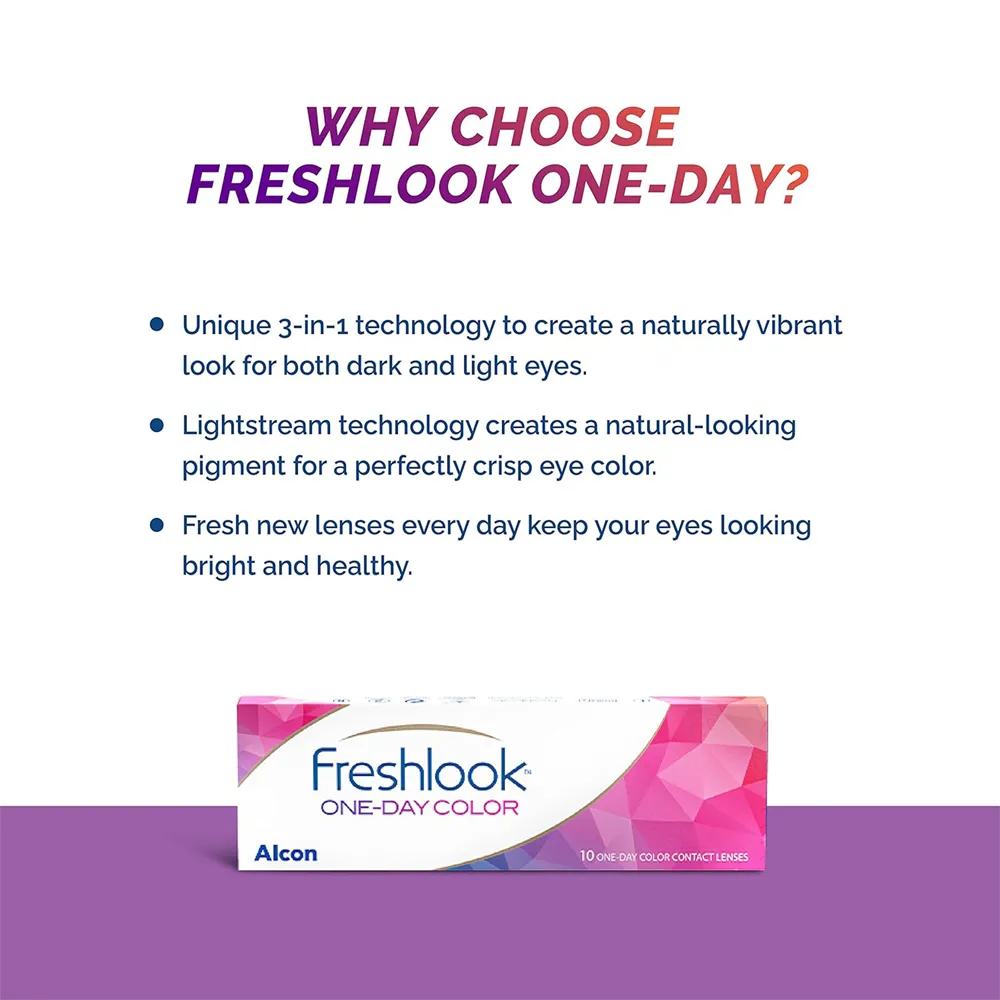 FreshLook One-Day Color Contact Lenses - Hazel (10 Lens) thumbnail 3